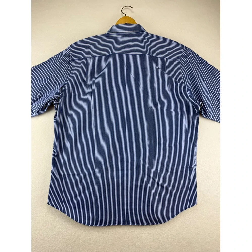 Banana Republic Shirt Mens XL Blue White Striped Long‎ Sleeve Button Down